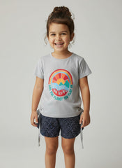 Polka Dot Navy Twill Shorts