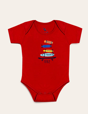Baby Red Short Sleeve Body Suit