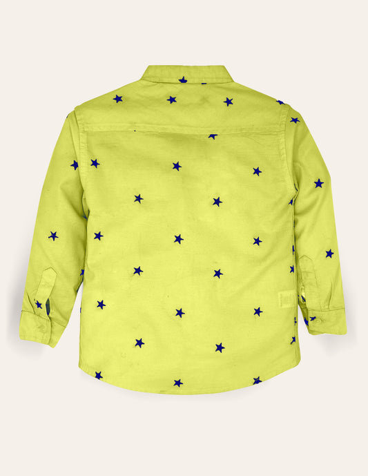 Boys Star Embroidered Yellow Chambray Shirt IXAMPLE Pakistan