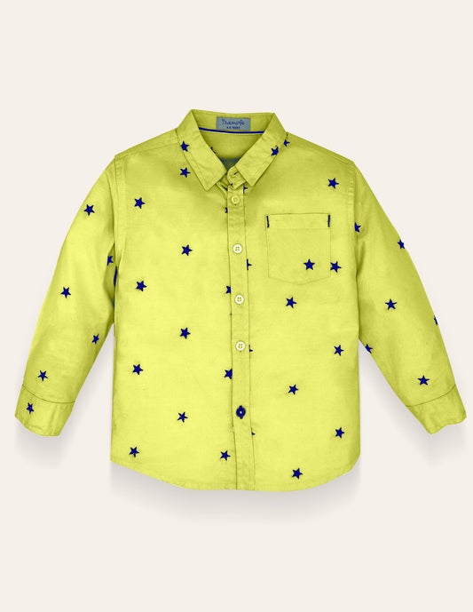 Boys Star Embroidered Yellow Chambray Shirt IXAMPLE Pakistan