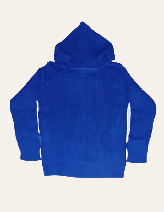 Blue Cable-knit Zipper Hoody IXAMPLE Pakistan