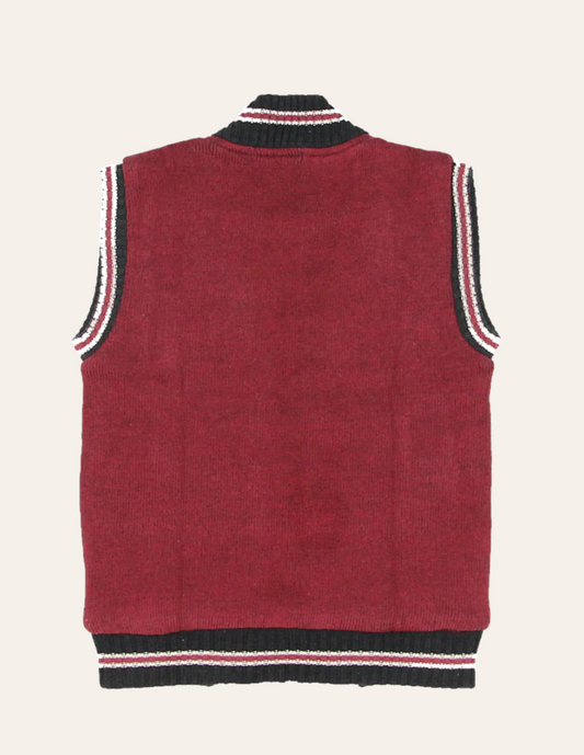 Maroon Sleeveless Jacket