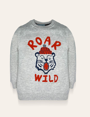 Oatmeal Roar Wild Sweatshirt