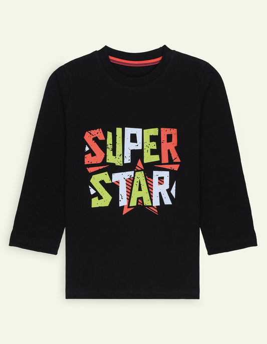 Black SUPERSTAR Long Sleeve Tee