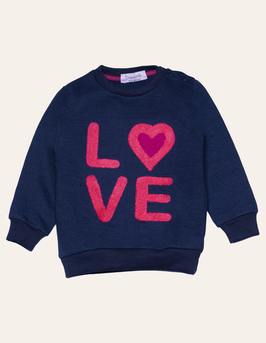 Dark Navy Love Embroidered Sweatshirt IXAMPLE Pakistan