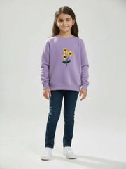 Purple Floral Embroidered Sweatshirt