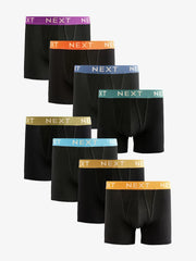 Black White Gold Waistband A-Front Boxers 8 Pack