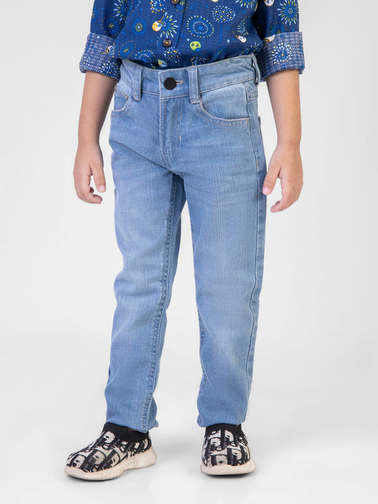 Light Blue Jeans with Beige Detailing - Junior Brumano Pakistan