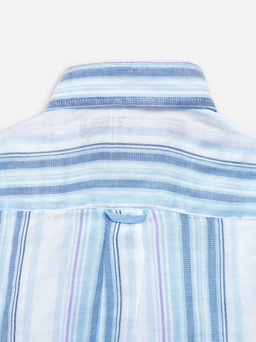 Light Blue Striped Half Sleeve Casual Shirt Brumano Pakistan