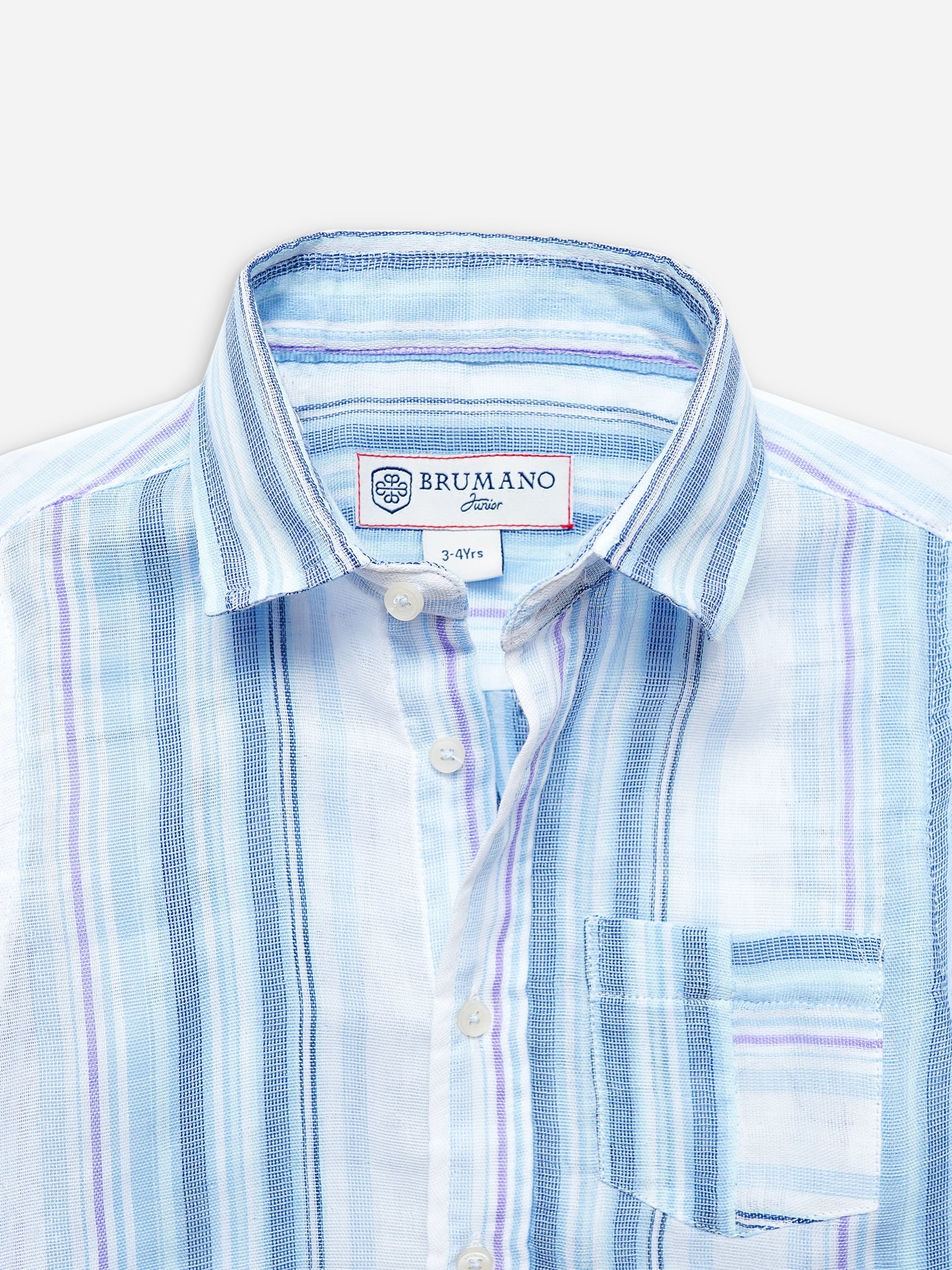 Light Blue Striped Half Sleeve Casual Shirt Brumano Pakistan