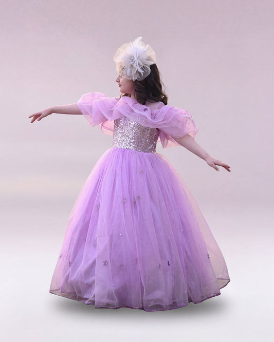 Lilac Cape Style Frock - Purple