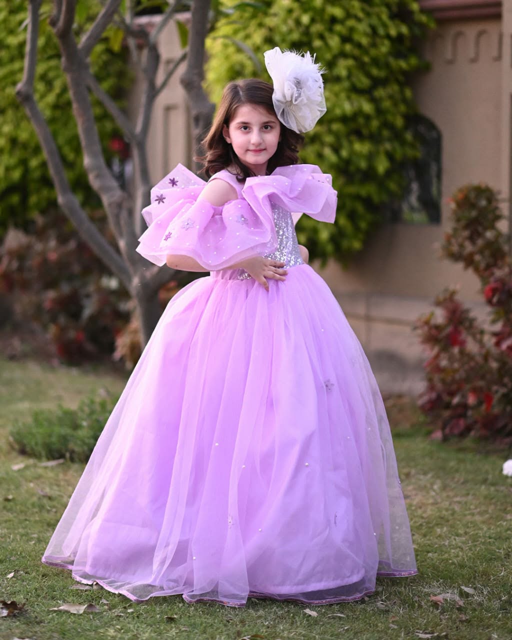 Lilac Cape Style Frock - Purple