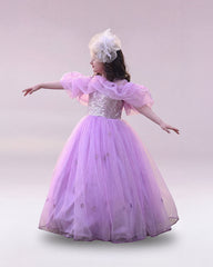 Lilac Cape Style Frock - Purple