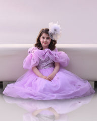 Lilac Cape Style Frock - Purple