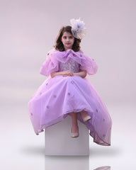 Lilac Cape Style Frock - Purple
