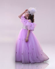 Lilac Cape Style Frock - Purple