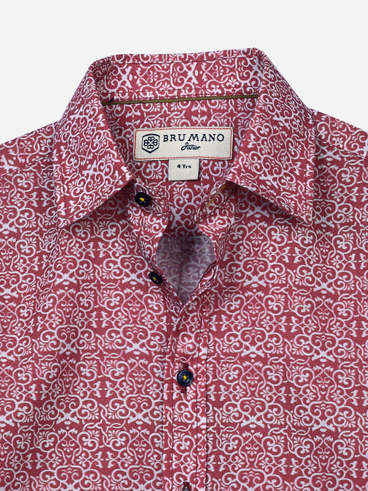 Maroon Motif Patterned Casual Shirt Brumano Pakistan