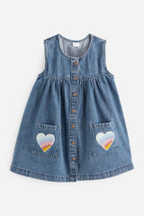 Blue Denim Heart Detail Dress NEXT UK