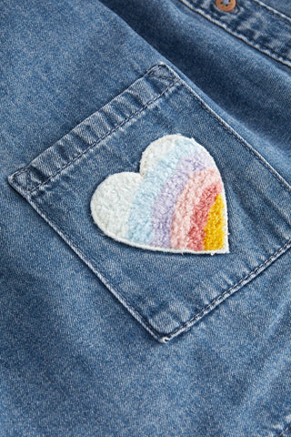 Blue Denim Heart Detail Dress