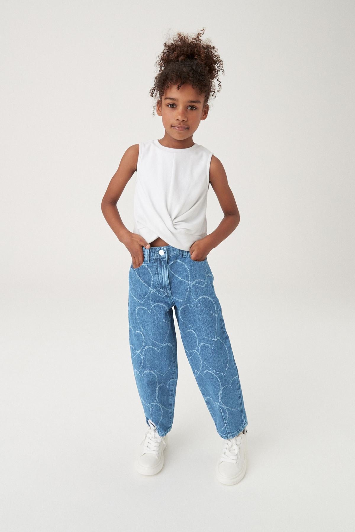 Mid Blue Denim Heart Balloon Jeans