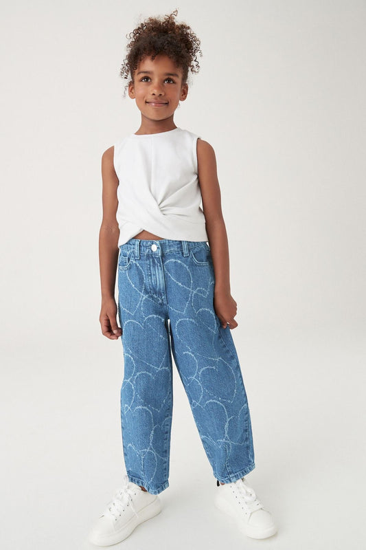 Mid Blue Denim Heart Balloon Jeans