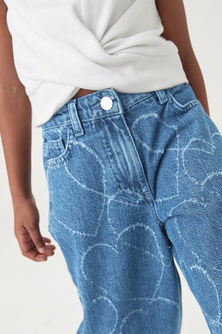 Mid Blue Denim Heart Balloon Jeans