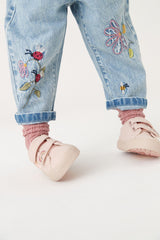 Mid Blue Denim Ladybird Embroidered Slouchy Jeans NEXT UK
