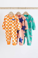 Baby Footless Sleepsuit With Zip 3 Pack NEXT UK