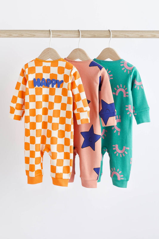 Baby Footless Sleepsuit With Zip 3 Pack NEXT UK