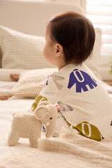 Blue Elephant Print Baby Sleepsuit 4 Pack NEXT UK