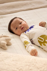 Blue Elephant Print Baby Sleepsuit 4 Pack NEXT UK