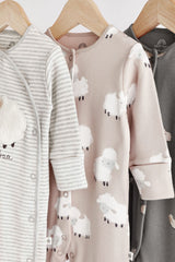 Delicate Appliqué Baby Sleepsuits 3 Pack NEXT UK