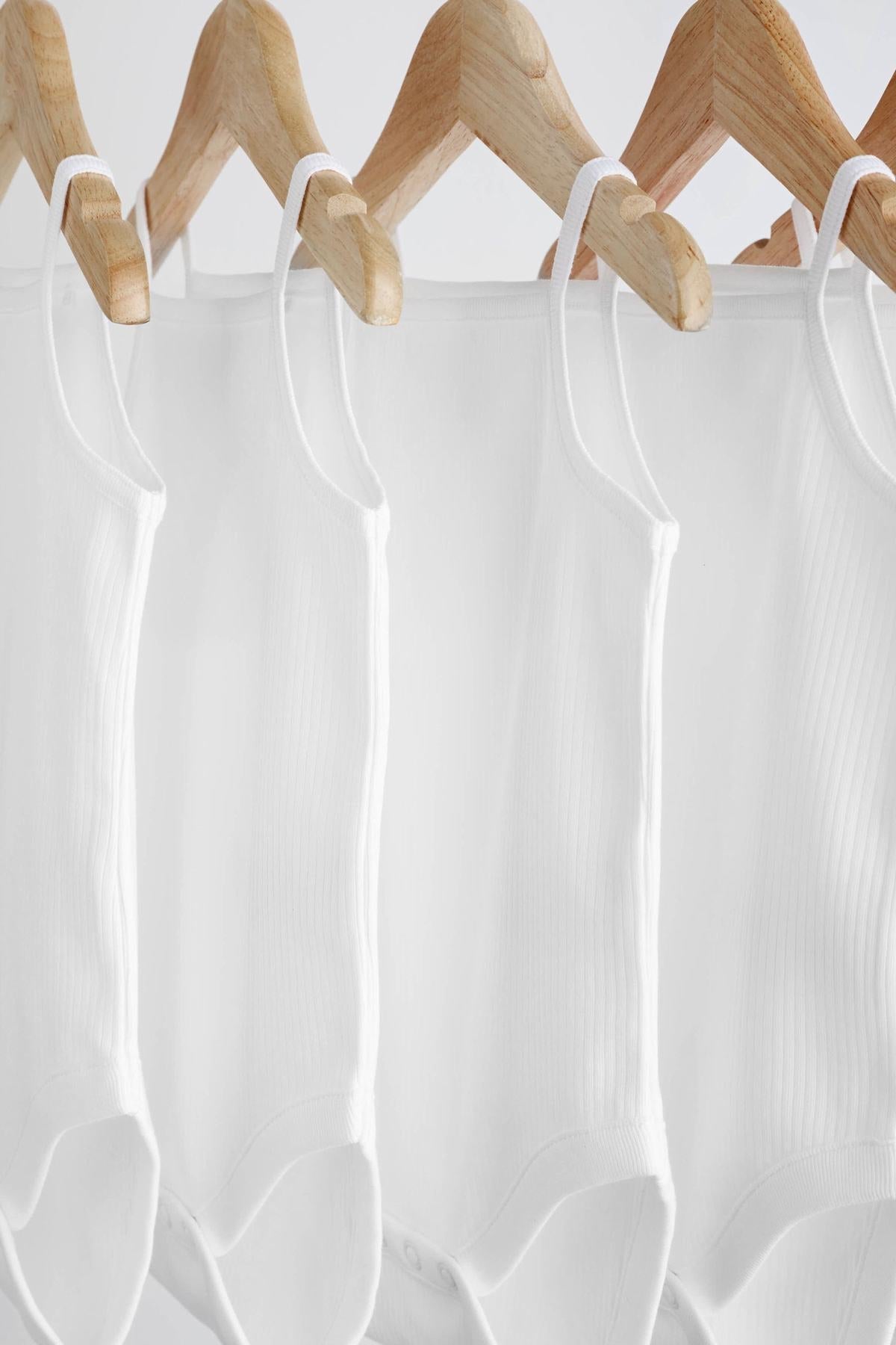 White Strappy Baby Bodysuits 5 Pack NEXT UK