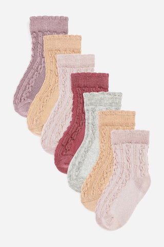 Baby Cable Socks 7 Pack NEXT UK