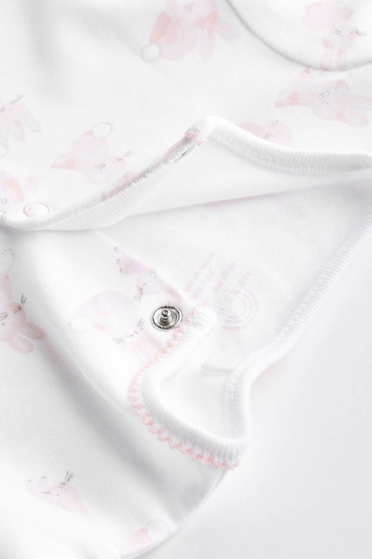 Pink Baby Embroidered Details Sleepsuit 3 Pack NEXT UK