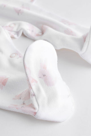 Pink Baby Embroidered Details Sleepsuit 3 Pack NEXT UK