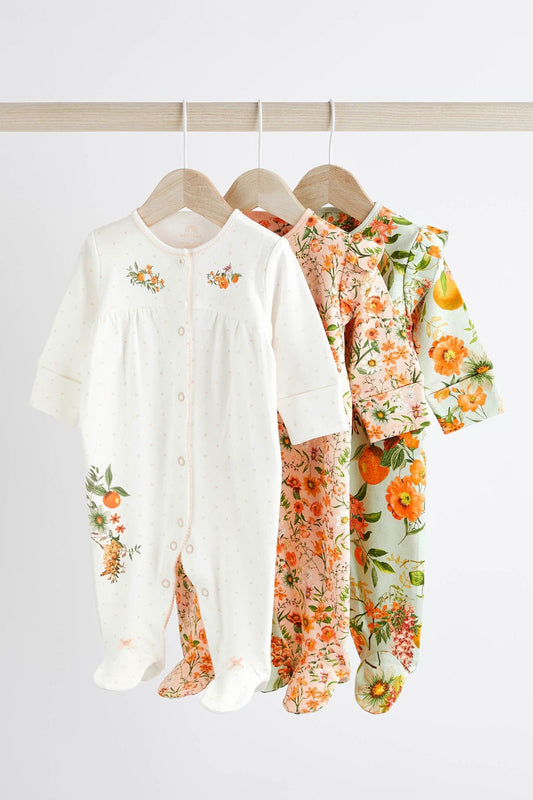 Baby Floral Sleepsuit 3 Pack