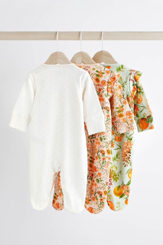 Baby Floral Sleepsuit 3 Pack NEXT UK