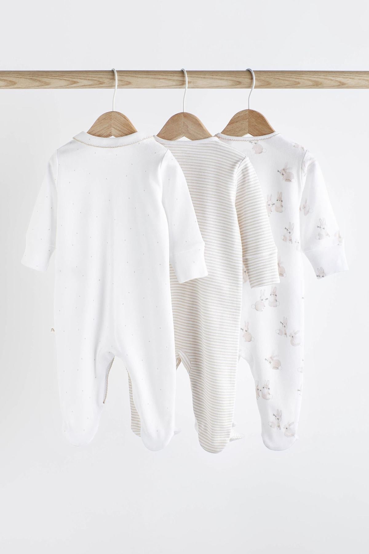 Delicate Appliqué Baby Sleepsuits 3 Pack NEXT UK