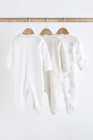 Delicate Appliqué Baby Sleepsuits 3 Pack NEXT UK