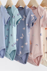 Teal Blue Baby Short Sleeve Bodysuit 5 Pack NEXT UK