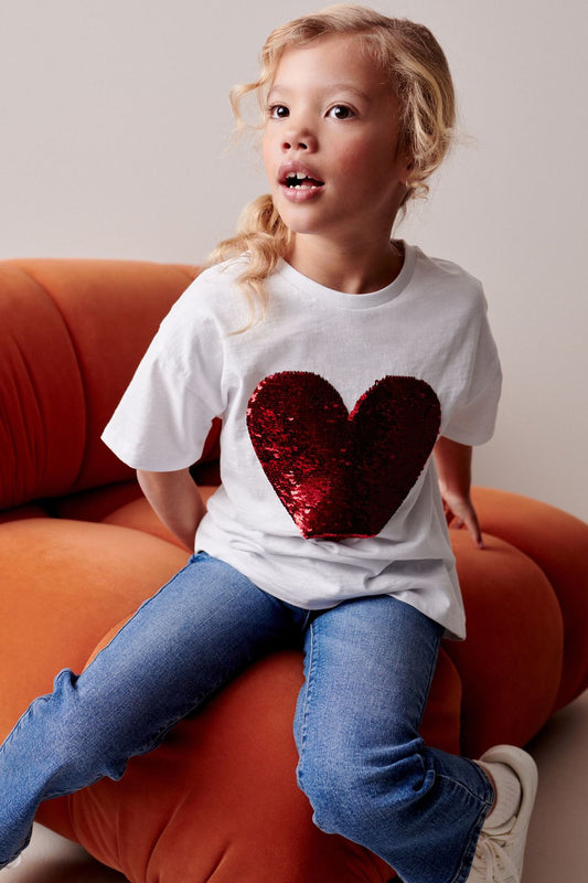 Sequin Heart T Shirt