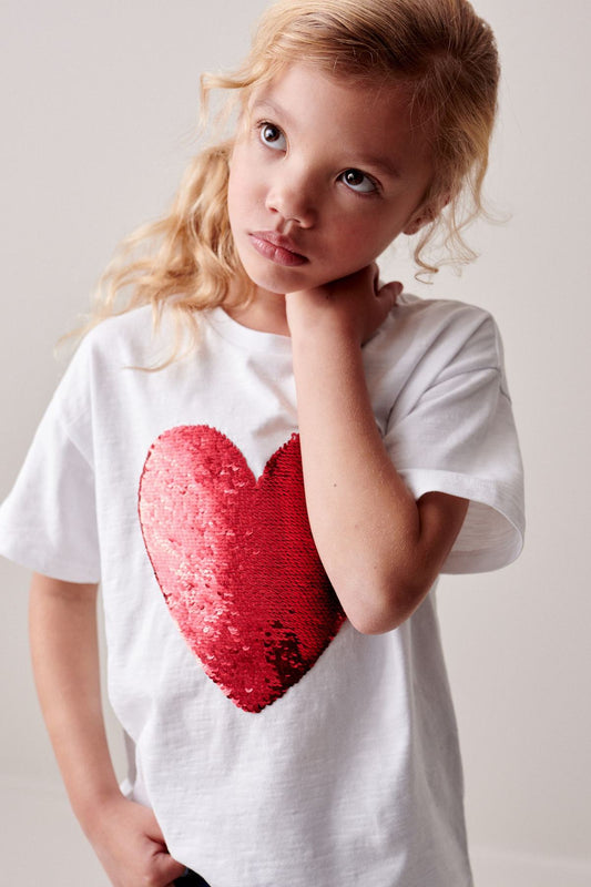 Sequin Heart T Shirt NEXT UK