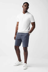 Mid Blue Slim Fit Stretch Chinos Shorts