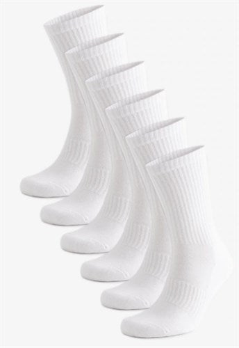White Essential Sports Socks 6 Pack