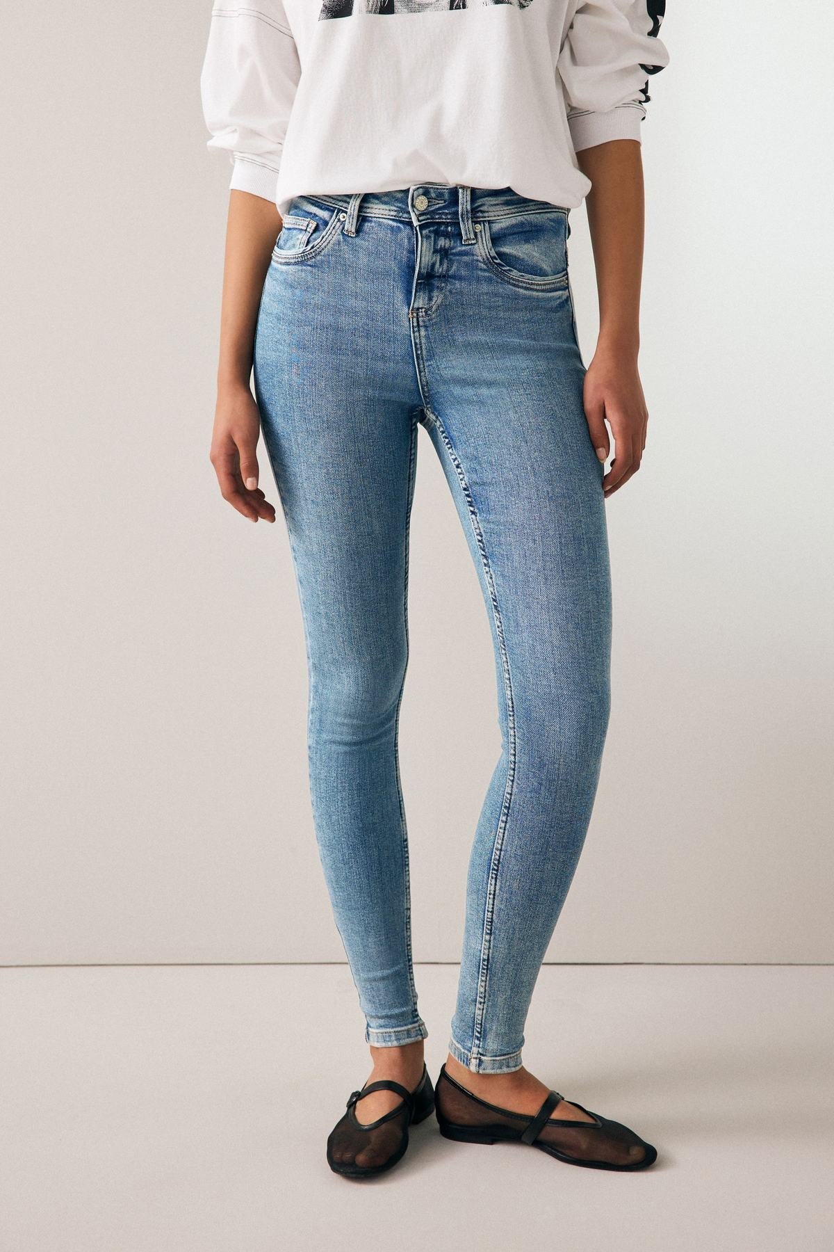Denim Mid Blue Super Soft Skinny Jeans