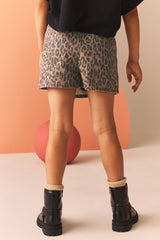 DENIM SKORT ANIMAL P | LEOPARD