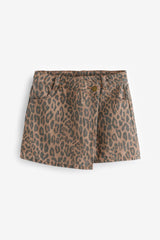 DENIM SKORT ANIMAL P | LEOPARD
