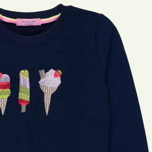 Navy Icecream Embroidered Sweatshirt | IXAMPLE