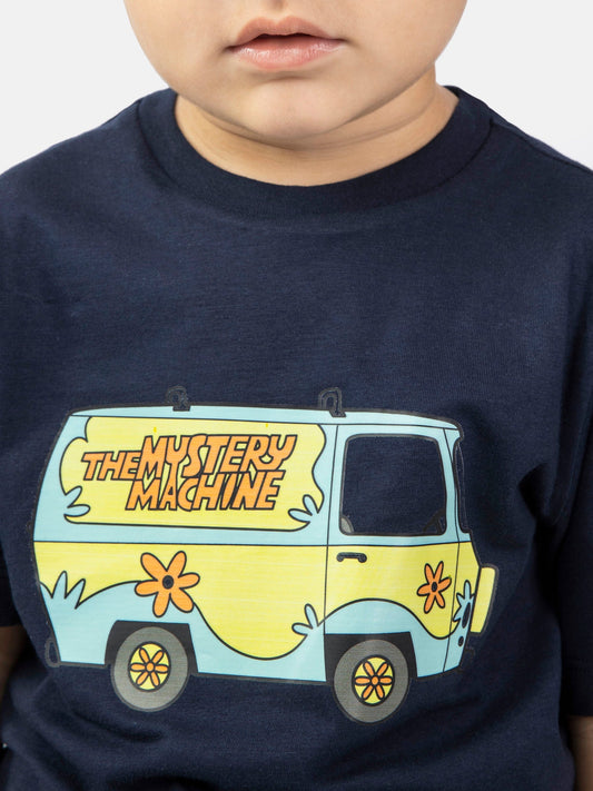 Navy Blue Graphic Printed 'Mystery Machine' Casual Tee Brumano Pakistan